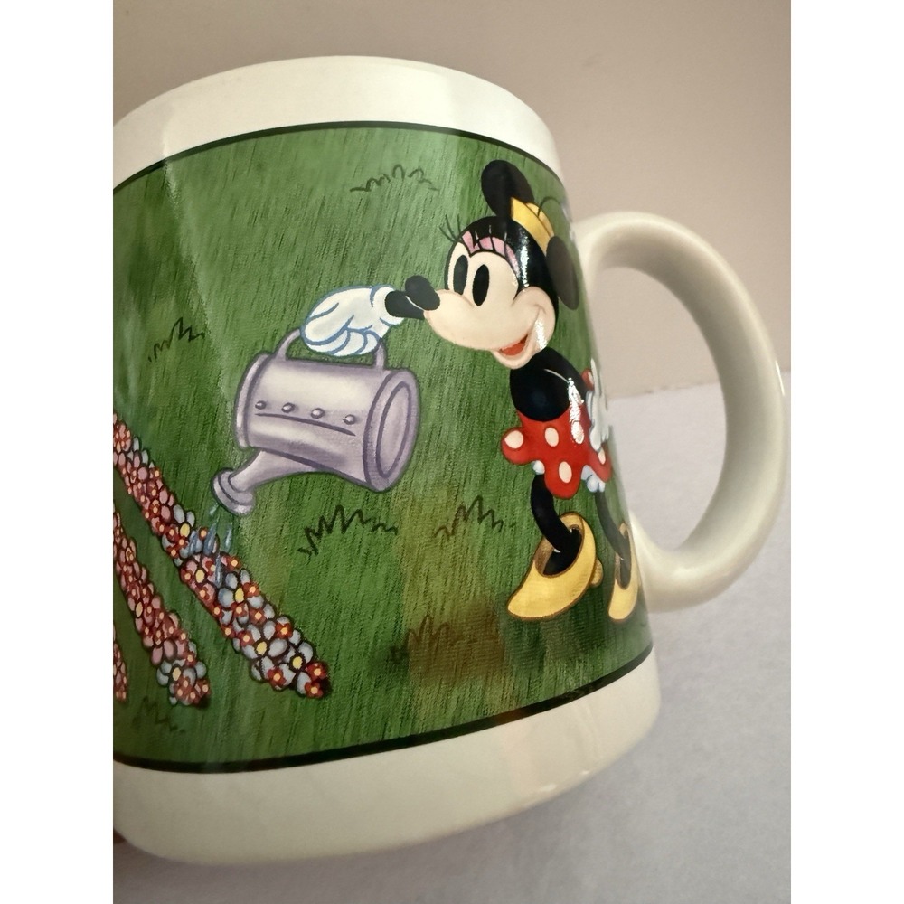 Disney Minnie Mouse #1 Mom Mug Collectible Green Blue Large Flower Summer Spring